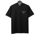  Prada three-dimensional laminated letter short sleeve black T-Shirts