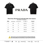 Prada three-dimensional laminated letter short sleeve black T-Shirts