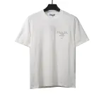  Prada three-dimensional laminated letter short sleeve white T-Shirts