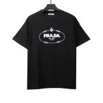  Prada towel letter logo short sleeve black T-Shirts