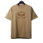  Prada towel letter logo short sleeve khaki T-Shirts