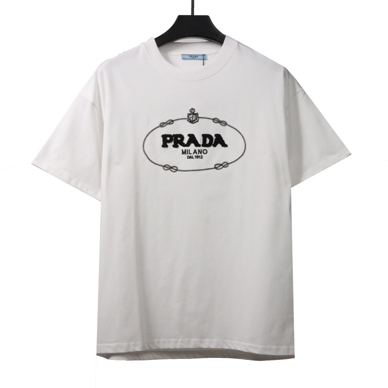 Prada towel letter logo short sleeve white T-Shirts