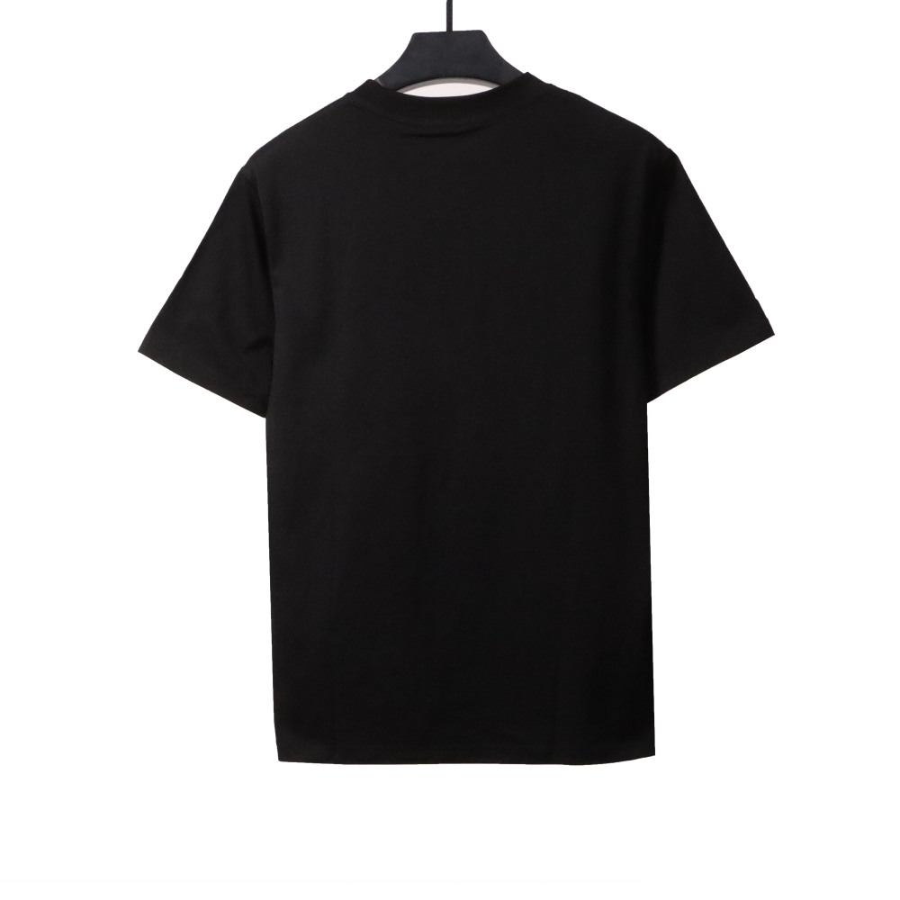 Prada triangle leather logo short sleeve black T-Shirts