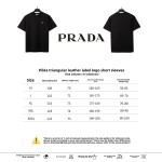Prada triangle leather logo short sleeve black T-Shirts