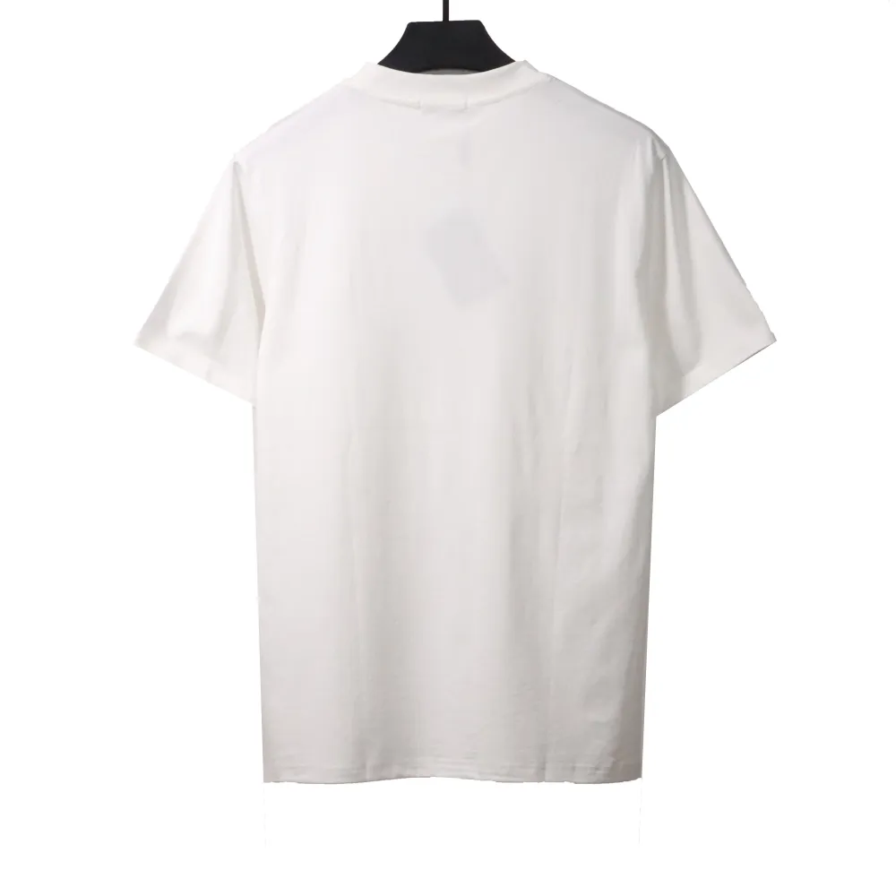  Prada triangle leather logo short sleeve white T-Shirts
