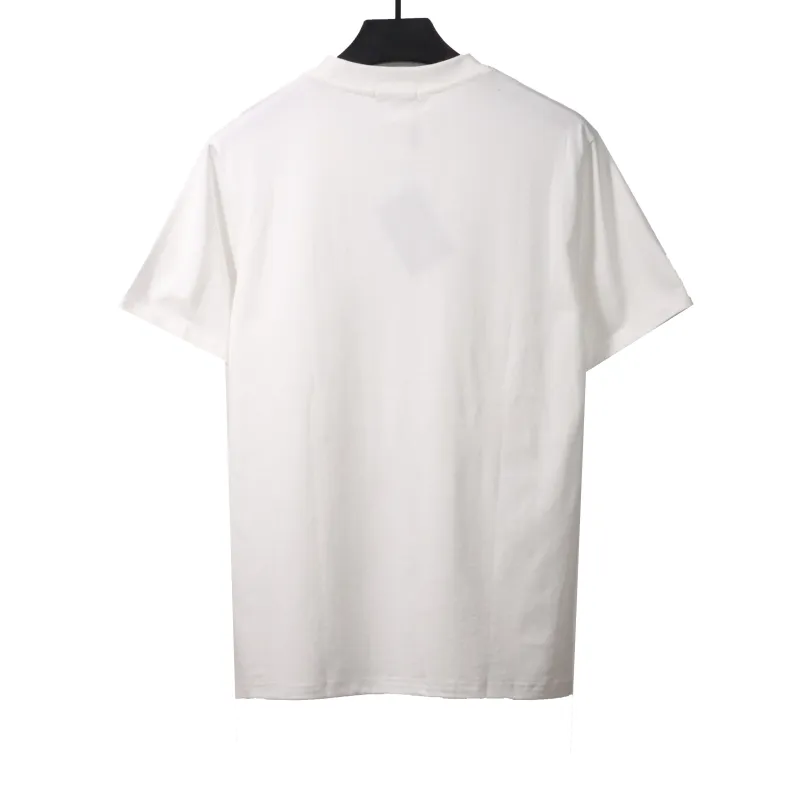  Prada triangle leather logo short sleeve white T-Shirts