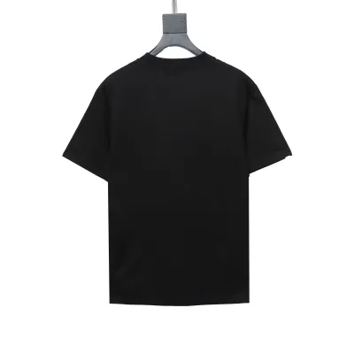  Prada triangle logo color block letter short-sleeved T-shirt black T-Shirts 02
