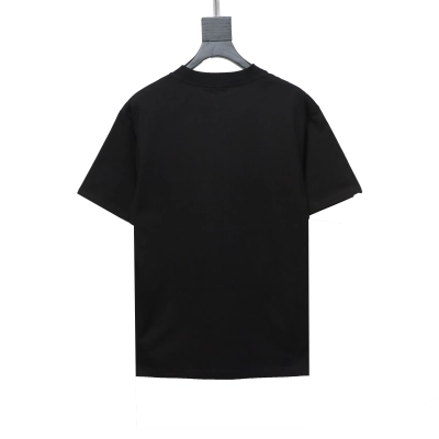 Prada triangle logo color block letter short-sleeved T-shirt black T-Shirts 02