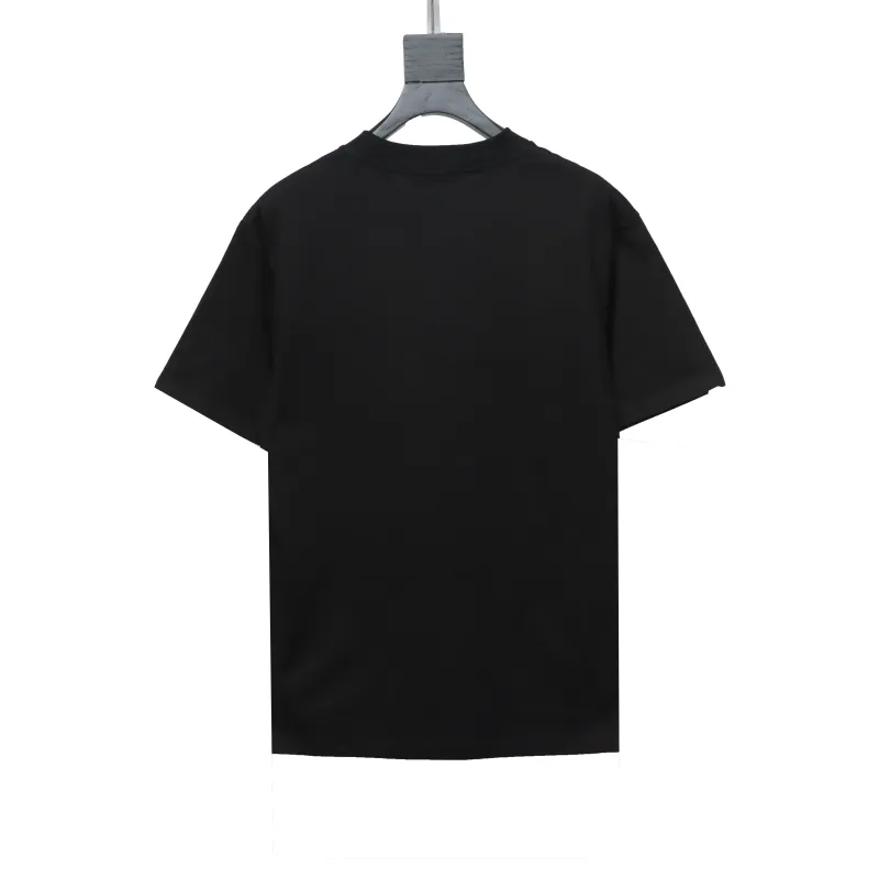  Prada triangle logo color block letter short-sleeved T-shirt black T-Shirts