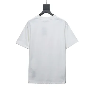  Prada triangle logo color block letter short-sleeved T-shirt white T-Shirts 02