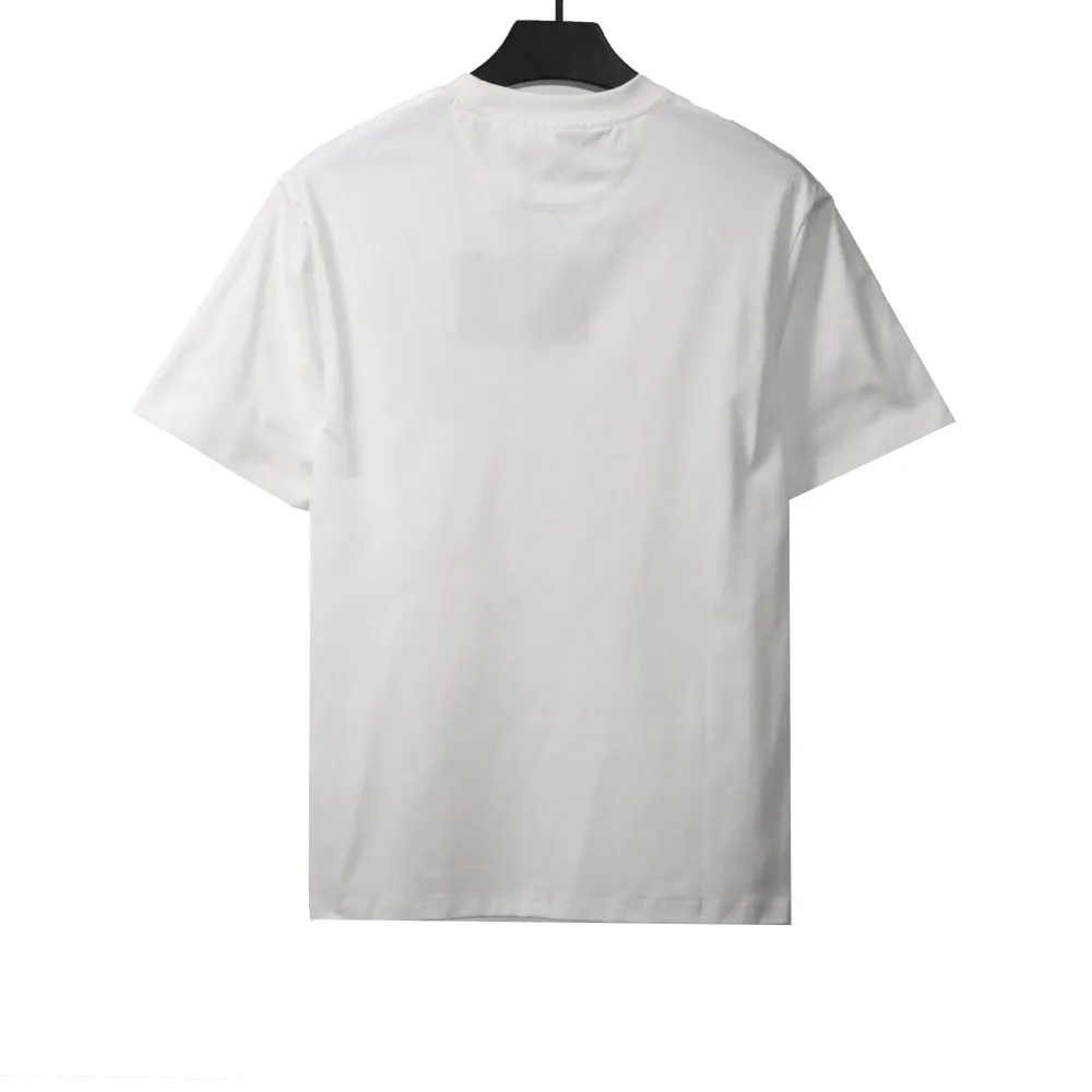  Prada triangle overlapping leather label short sleeve T-Shirts