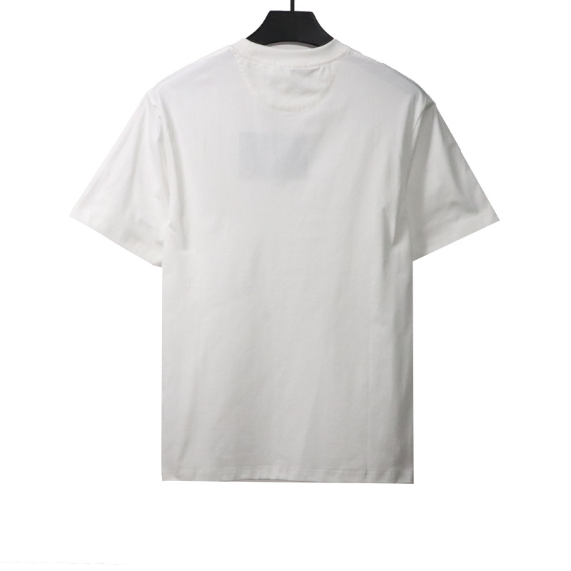 Prada triangle overlapping leather label short sleeve T-Shirts