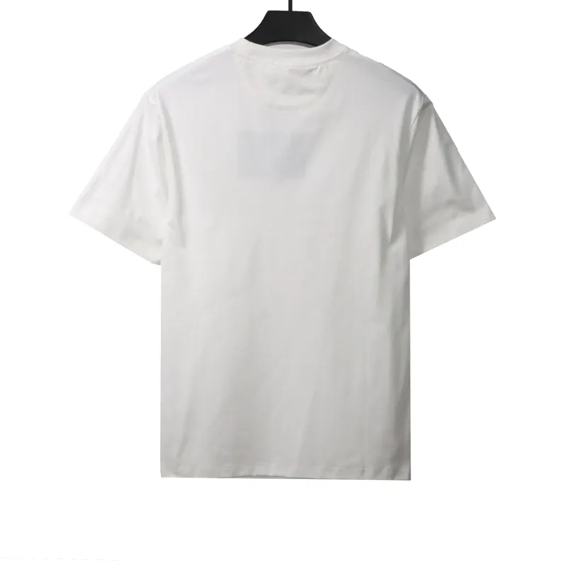  Prada triangle overlapping leather label short sleeve T-Shirts