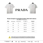  Prada triangle overlapping leather label short sleeve T-Shirts