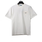 Prada triangle overlapping leather label short sleeve T-Shirts