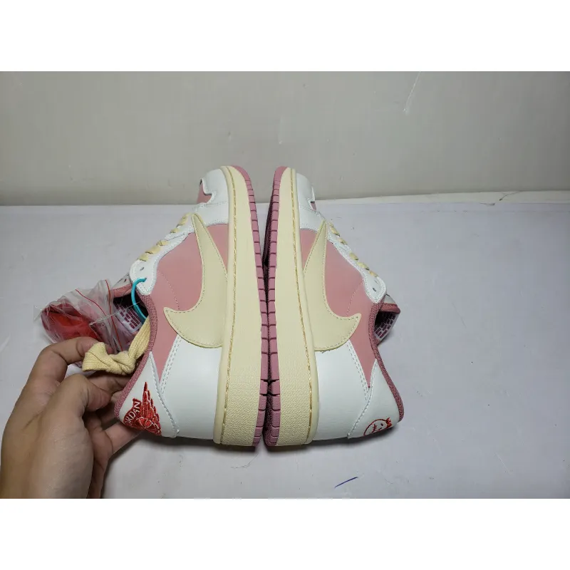 Uabat Travis Scott x Air Jordan 1 Low GET White Pink DM7866-600