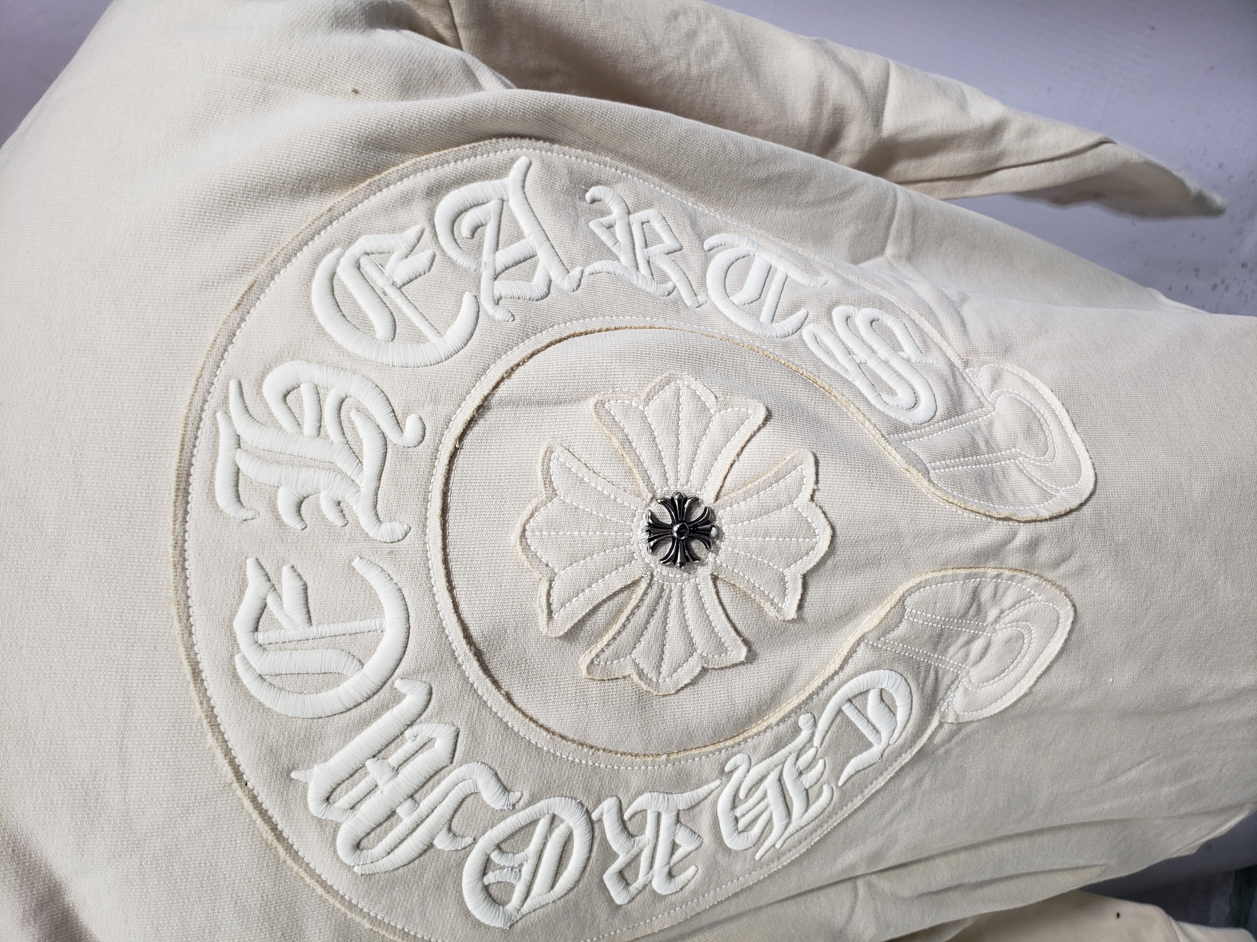 Chrome Hearts distressed burnt patch Hoodie 2