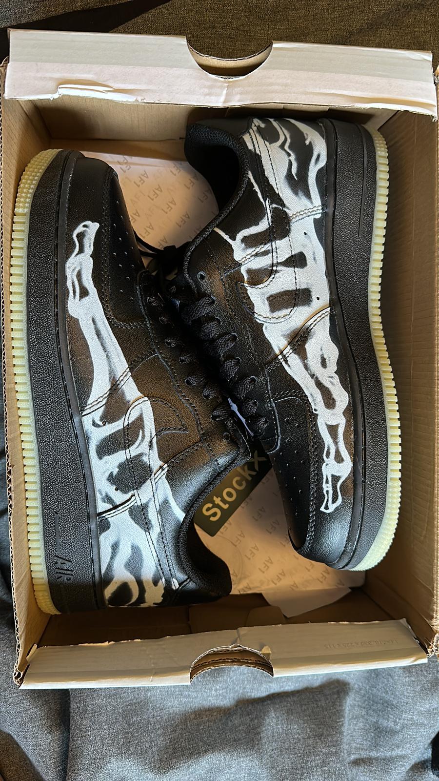 OG Air Force 1 Low Black Skeleton Halloween (2019),BQ7541 001 review 0