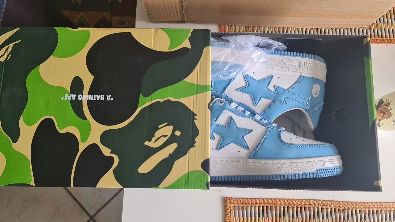 OG A Bathing Ape Bape Sta Low White Blue,1M70-191-001 review uabat reviews 01