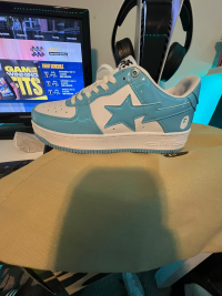 OG A Bathing Ape Bape Sta Low White Blue,1M70-191-001 review 0