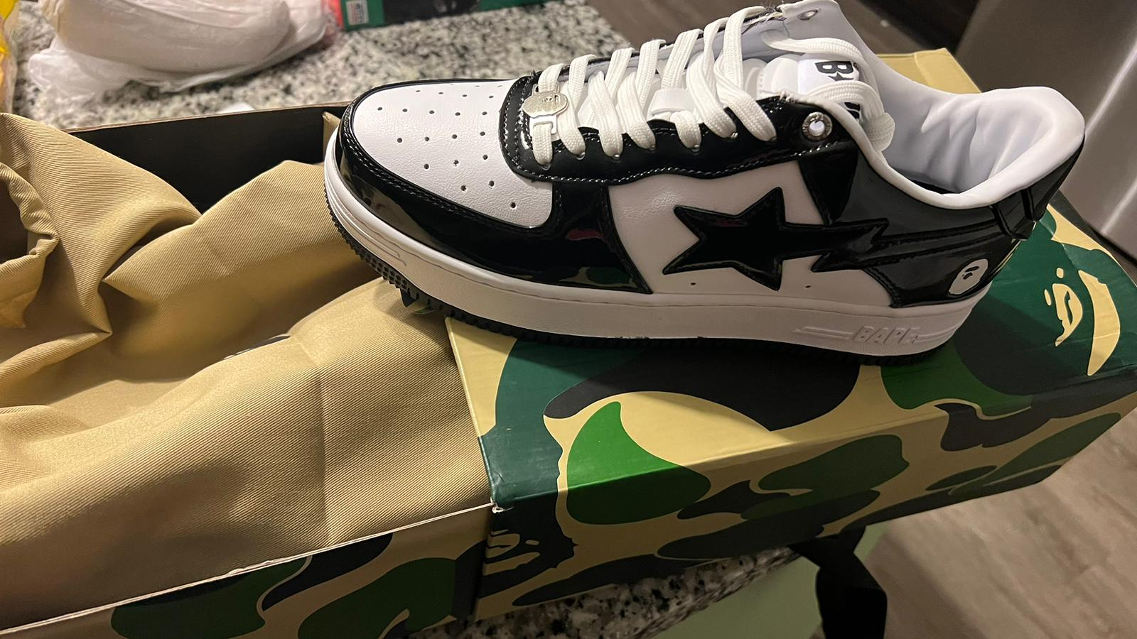 OG A Bathing Ape Bape Sta Low Black White, 1H70-191-001 review uabat reviews 01