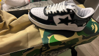 OG A Bathing Ape Bape Sta Low Black White, 1H70-191-001 review 0