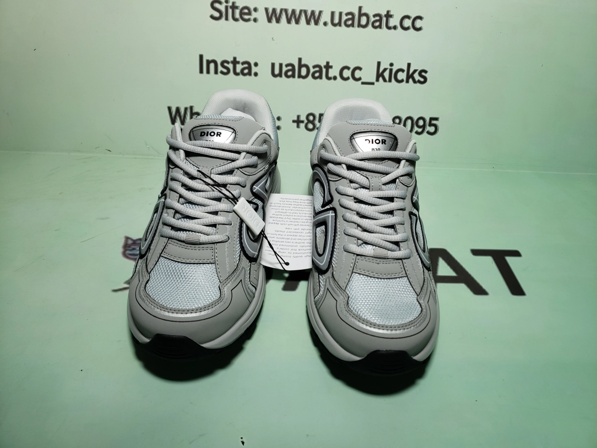 QC Pictures : Uabat Dior B30 Light Grey Sneakers Grey 3SN279ZND-H860