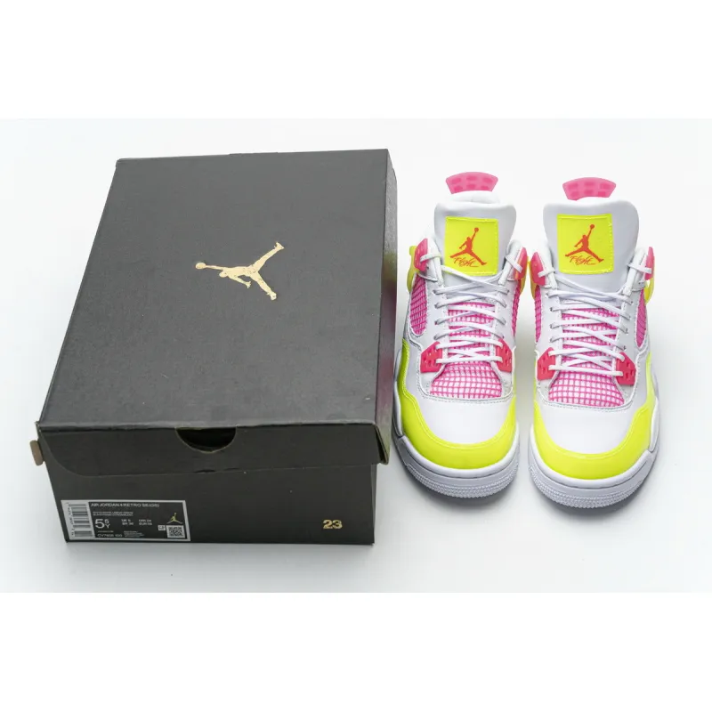  Perfectkicks Jordan 4 Retro White Lemon Pink  ,CV7808-100