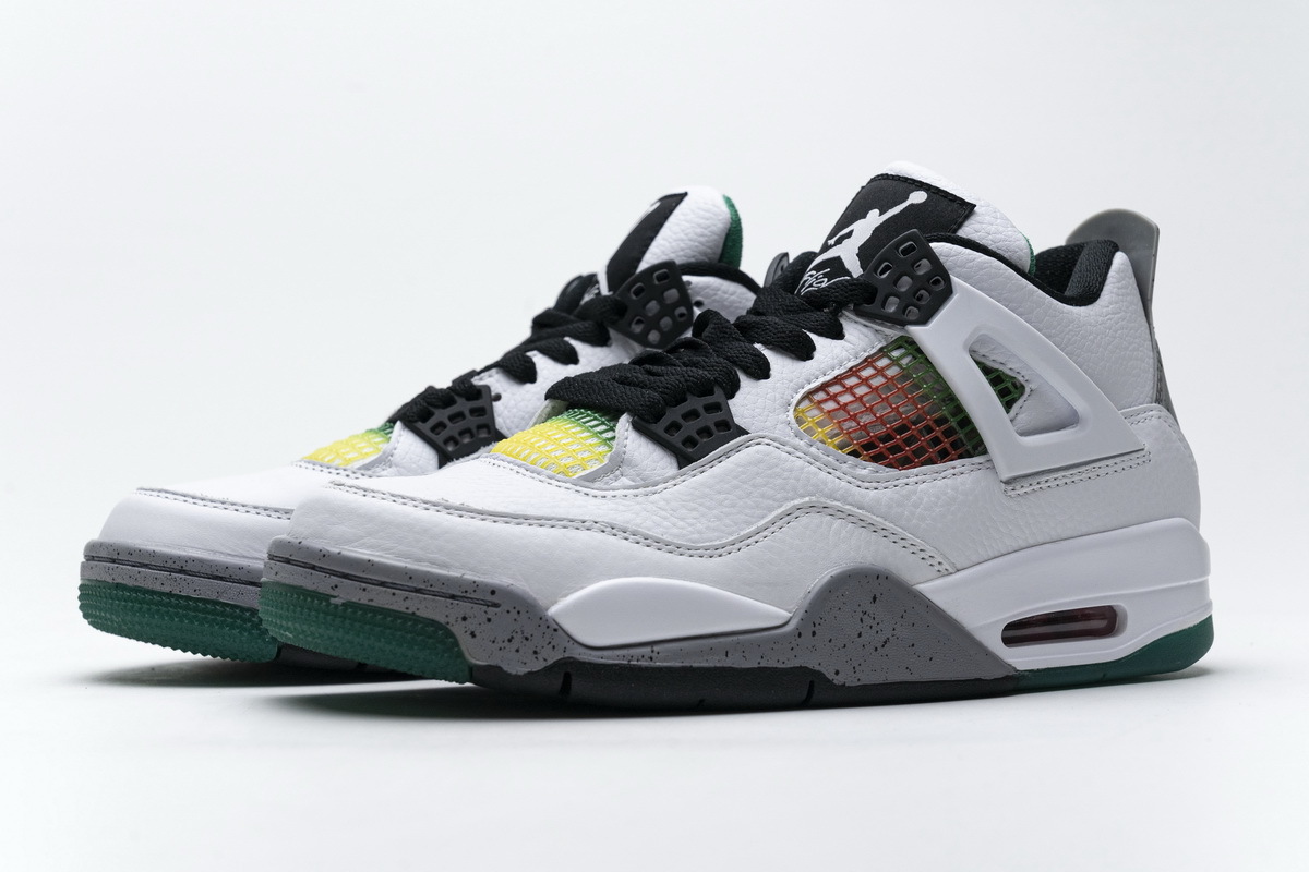  Perfectkicks Jordan 4 Retro Lucid Green Rasta,AQ9129-100