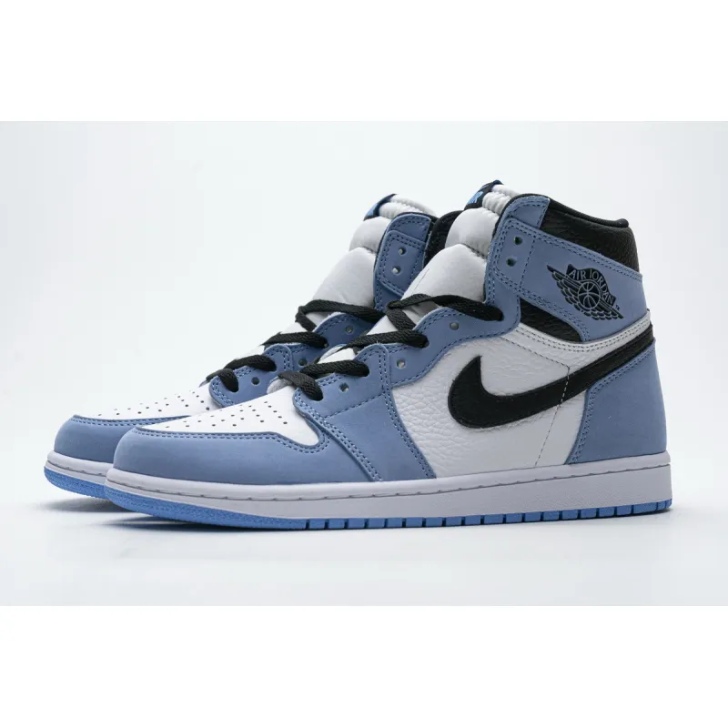  GET Jordan 1 Retro High White University Blue Black,555088-134