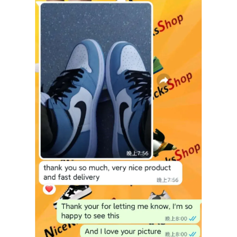  GET Jordan 1 Retro High White University Blue Black,555088-134