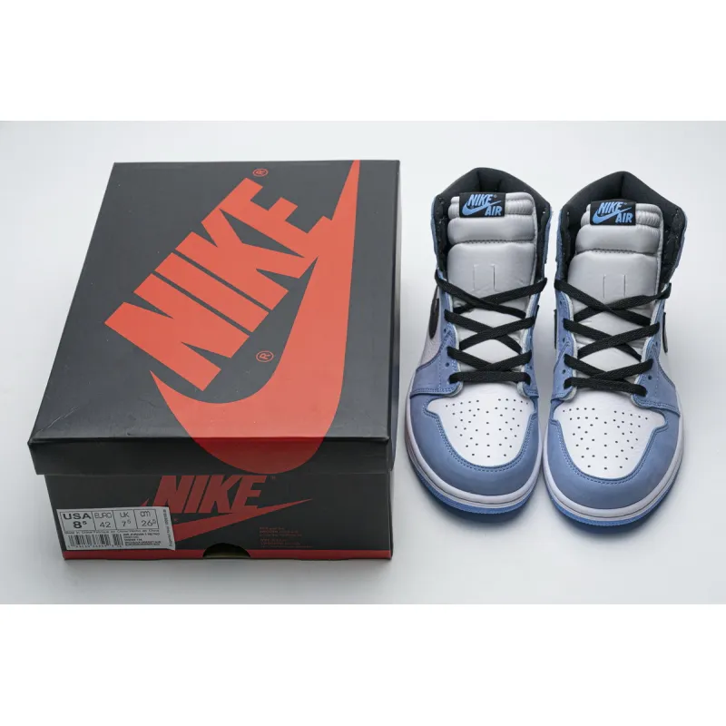  GET Jordan 1 Retro High White University Blue Black,555088-134