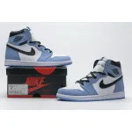  GET Jordan 1 Retro High White University Blue Black,555088-134