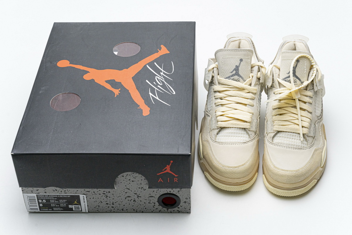  GET Jordan 4 Retro Off-White Sail,CV9388-100