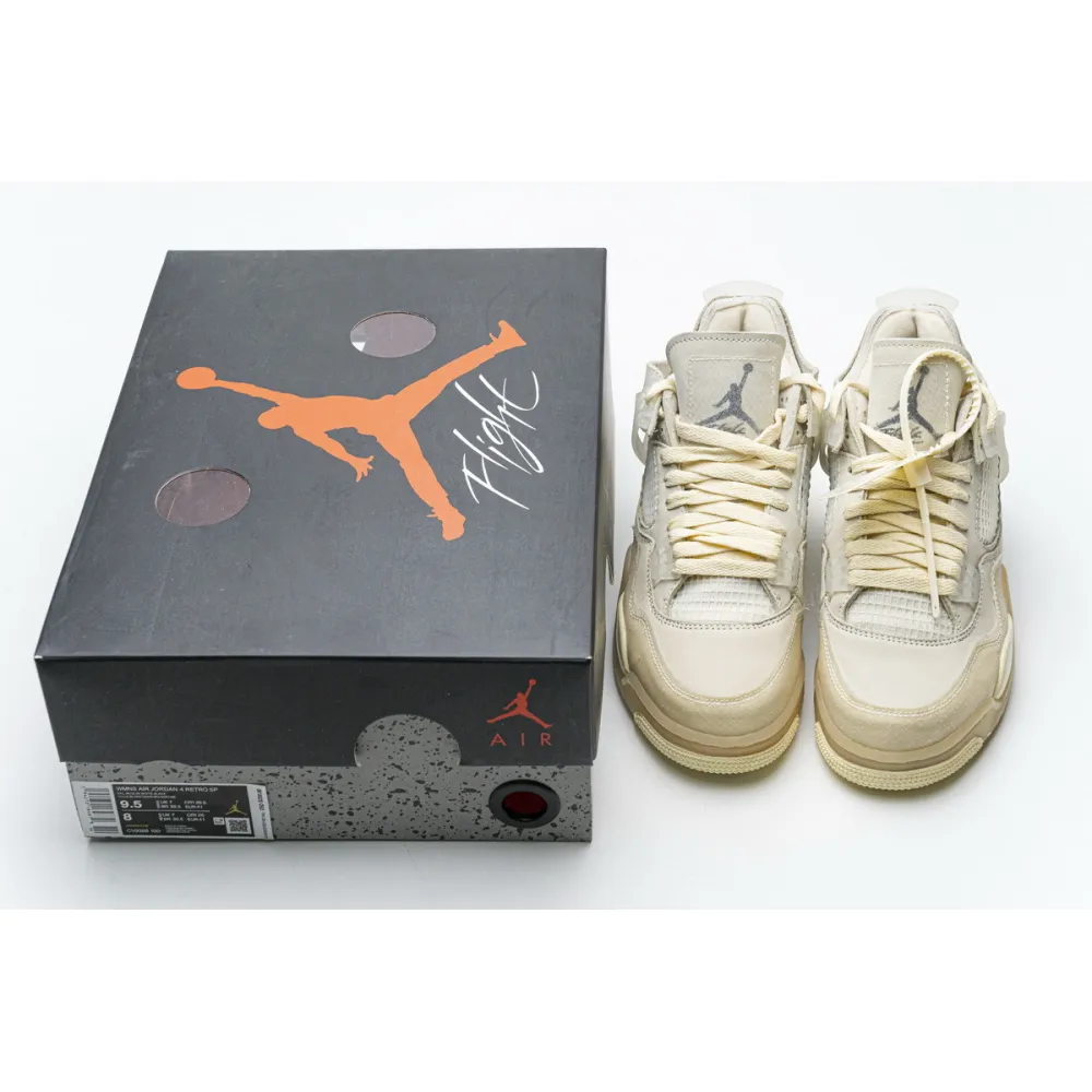 GET Jordan 4 Retro Off-White Sail,CV9388-100