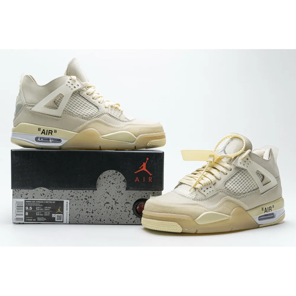 GET Jordan 4 Retro Off-White Sail,CV9388-100