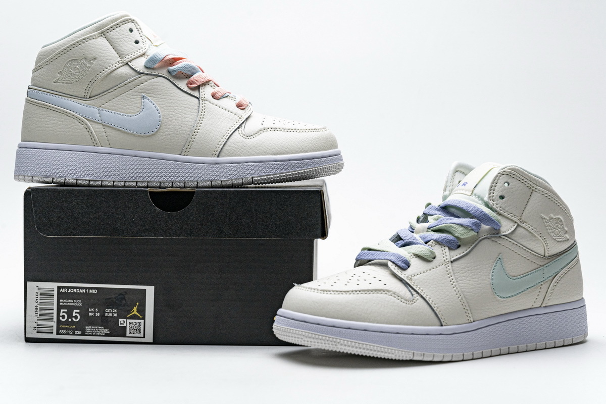  GET Jordan 1 Mid Multi-Color Swoosh Phantom ,555112-035