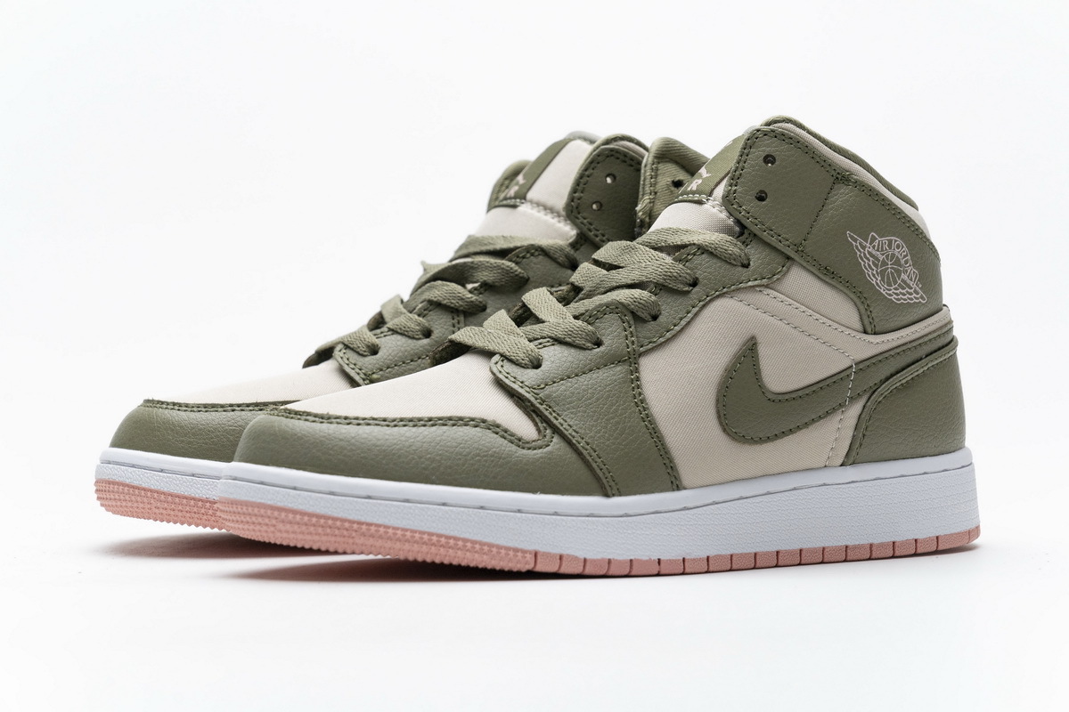  GET Jordan 1 Mid Trooper Bleached Coral (GS),555112-225