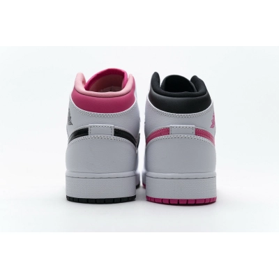  GET Jordan 1 Mid White Black Hyper Pink ,555112-106 02