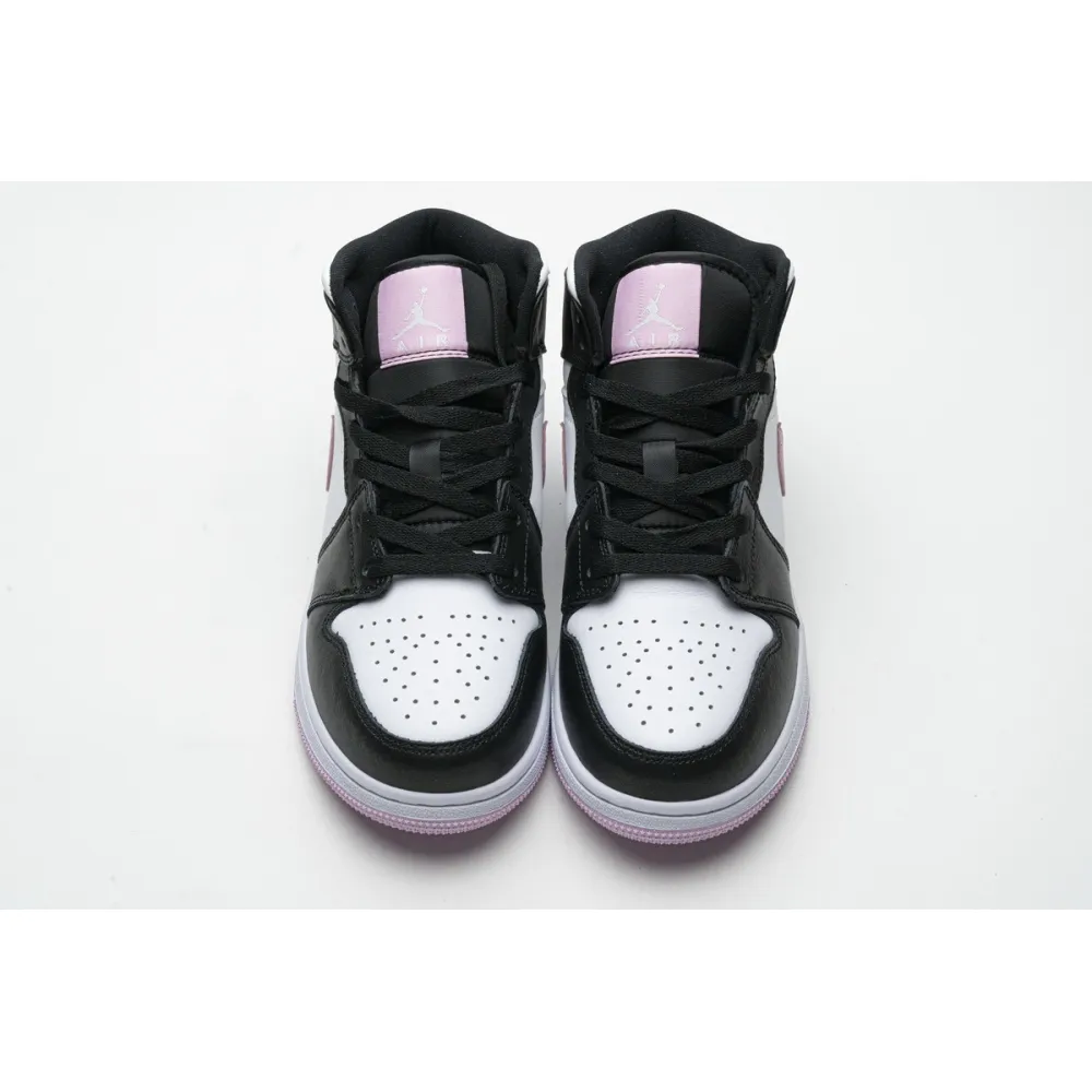 GET Jordan 1 Mid White Black Light Arctic Pink,555112-103