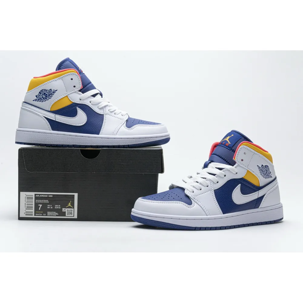 GET Jordan 1 Mid White Black Light Arctic Pink,554724-131