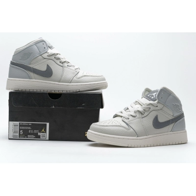  GET Jordan 1 Mid Light Bone Grey,582542-003 02