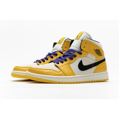  GET Jordan 1 Mid SE Lakers,852542-700 01