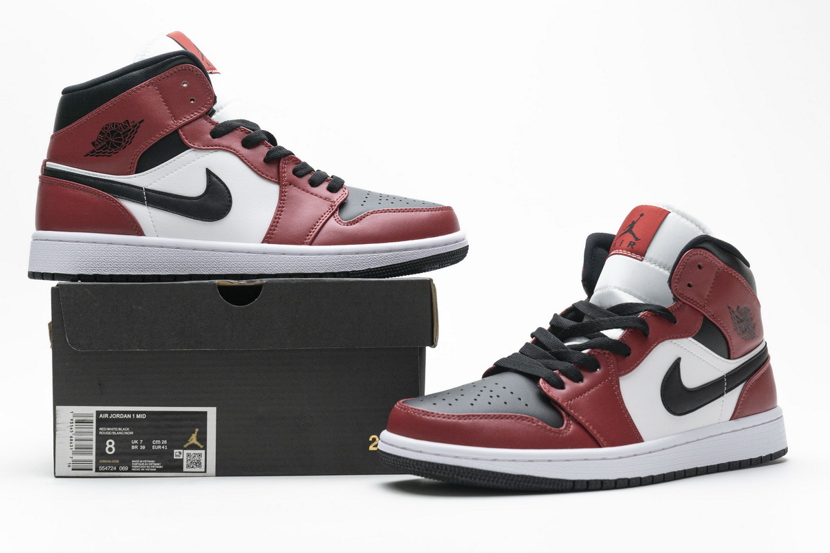  GET Jordan 1 Mid Chicago Black Toe s,554725-069