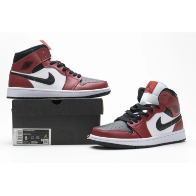 GET Jordan 1 Mid Chicago Black Toe s,554725-069 02