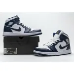 GET Jordan 1 Mid White Metallic Gold Obsidian,554724-174