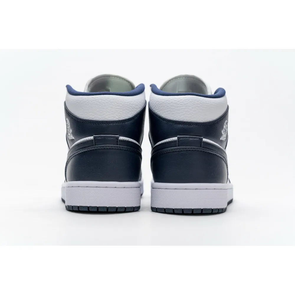 GET Jordan 1 Mid White Metallic Gold Obsidian,554724-174