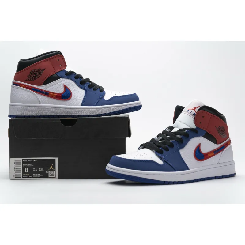 GET Jordan 1 Mid Multi-Color Swoosh,852542-146