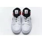 GET Jordan 1 Mid White Black Gym Red,554724-116