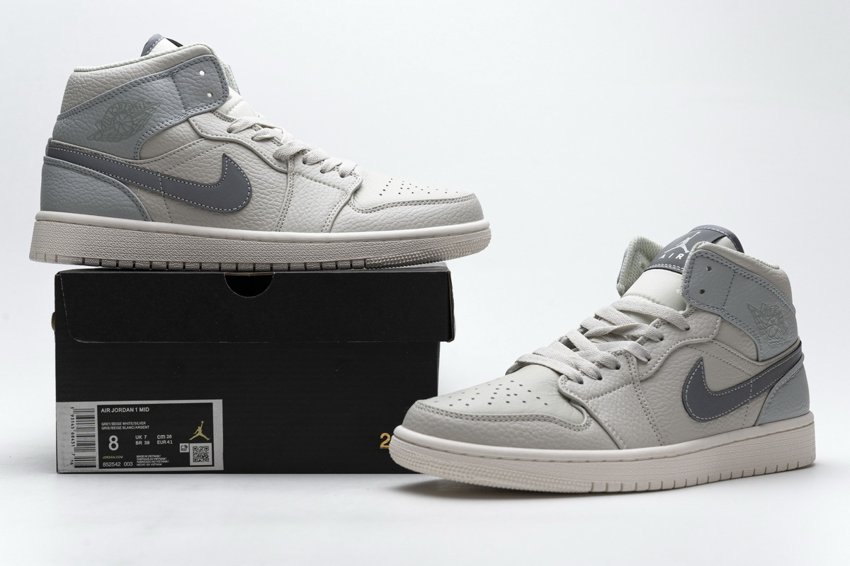  GET Jordan 1 Mid Light Bone,852542-003